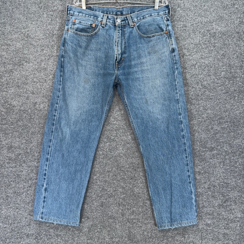 Levis 505 Jeans Men 35x26 Blue Straight Leg Regular Fit Denim Classic Casual